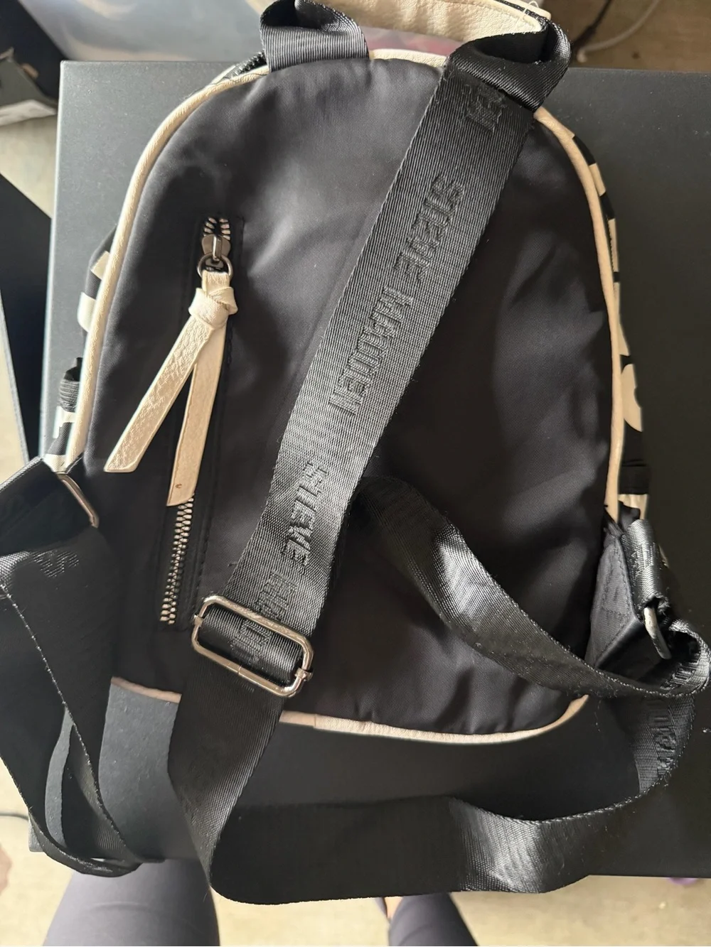 Steve Madden Black & White Striped Sling Bag